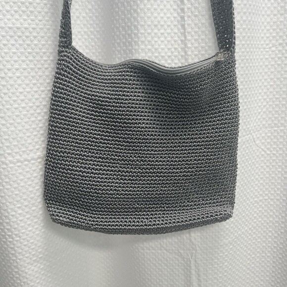 The SAK Gray Crochet Crossbody Bohemian Travel Bag - Picture 3 of 8